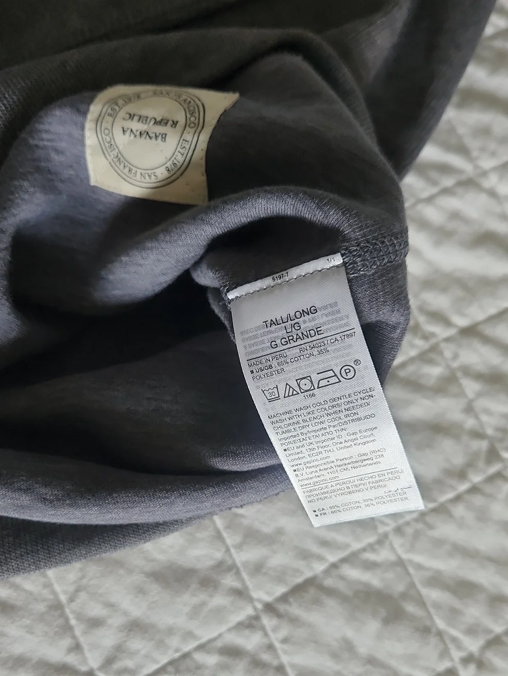 Banana Republic Men's Crewneck Sweatshirt - Charcoal